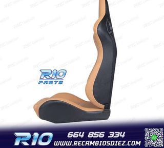 ASIENTO DEPORTIVO SEMI BAQUET ESTILO RS CUERO BEIGE