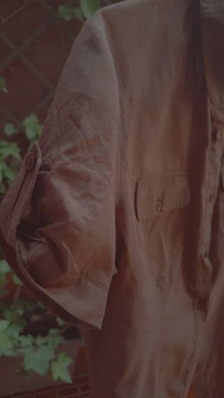 Camisa marrón manga corta