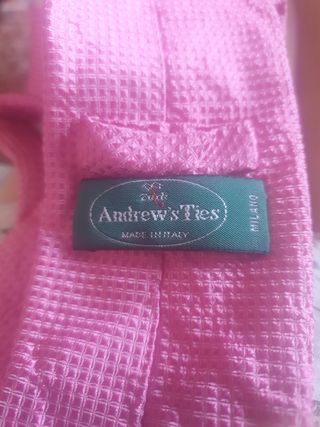 Set corbatas de seda italiana rosa, verde y gris