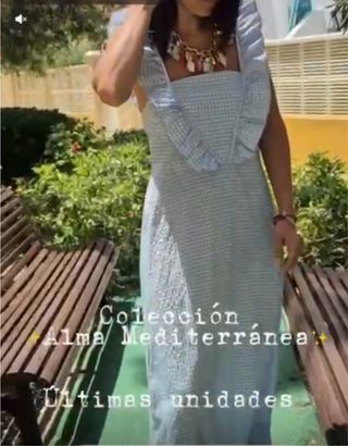 Vestido Vichy Azul con etiqueta 