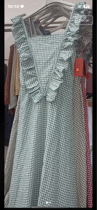 Vestido Vichy Azul con etiqueta 