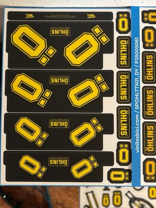 Vinilos Ohlins TTX Air Originales y Fluor x 4 
