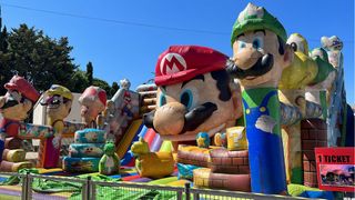 Castillo hinchable temático Mario Bros