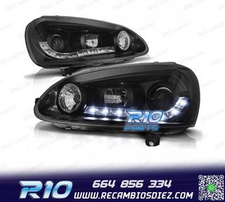 FAROS VOLKSWAGEN VW GOLF MK5 03-08 FONDO NEGRO LUZ DIURNA LE