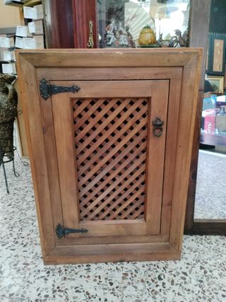 MESILLA RÚSTICA MADERA CON PUERTA