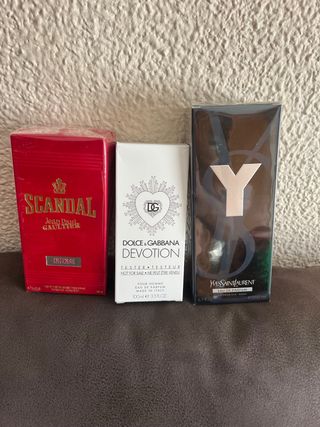 Confezione 3 profumi Y 200 ml Scandal 100 ml e devozione