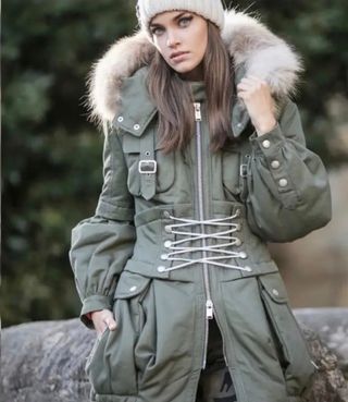 Parka Holy Preppy Talla S Verde Militar