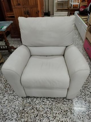 SILLÓN PIEL GIRATORIO Y BALANCÍN