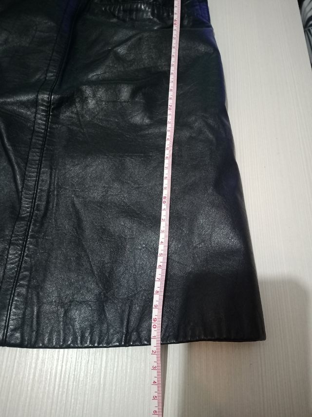 Cappotto in pelle vintage nero