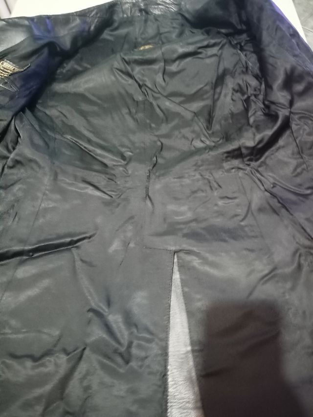 Cappotto in pelle vintage nero