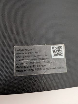 Portátil Lenovo IdeaPad3 Negro