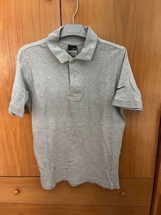 Polo Nike Gris Bordado Manga