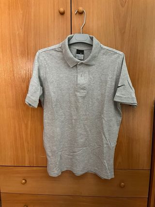 Polo Nike Gris Bordado Manga