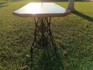 Mesa Singer Jardín Madera y Metal Negra