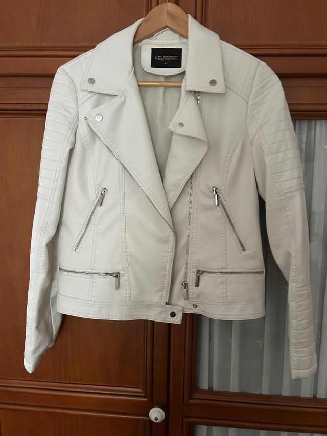 Cazadora Biker Blanca KELREBECC Talla L