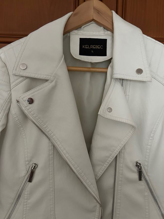 Cazadora Biker Blanca KELREBECC Talla L