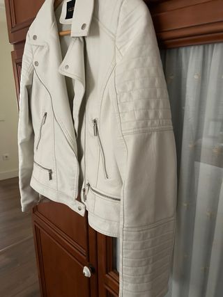 Cazadora Biker Blanca KELREBECC Talla L