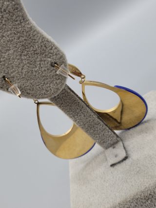 Pendientes Azul Eléctrico y Dorado