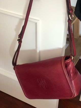 Bolso Carolina Herrera Piel Rojo Burdeos
