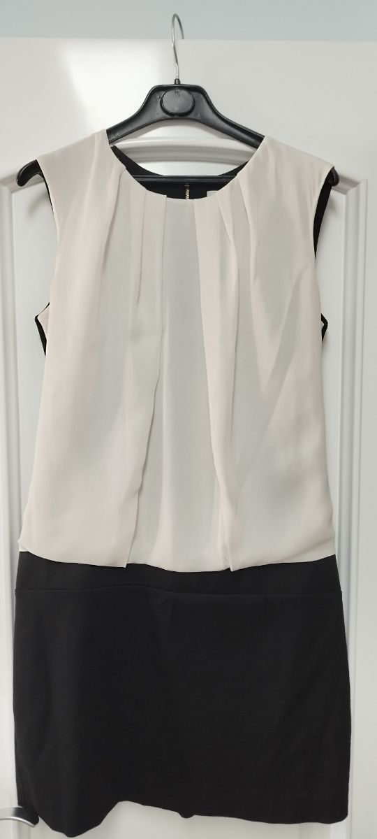 Vestido corto blanco y negro