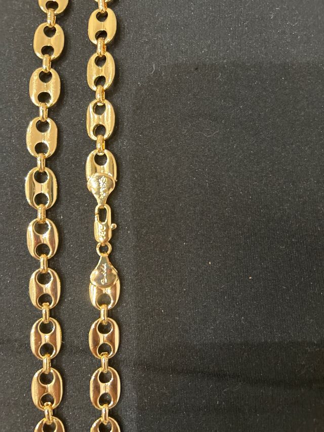 Cadena Granos de Café Oro Laminado 18k