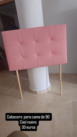 Cabecero Cama 90 Rosa Piel Sintética