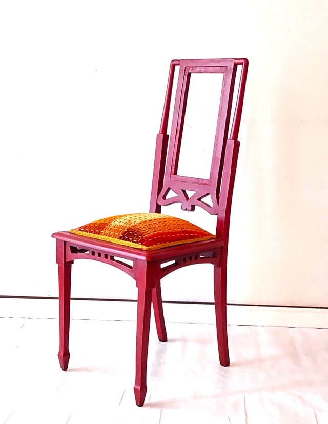 Sedia vintage Liberty primi 900 colore rosso (sill