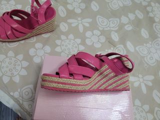 Sandali donna zeppa rosa