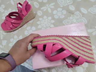 Sandali donna zeppa rosa