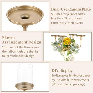 2x candelabri da terra color oro matrimonio 122cm