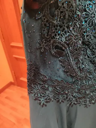 Vestido de fiesta verde azulado