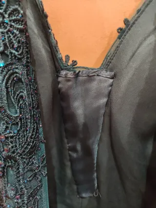 Vestido de fiesta verde azulado