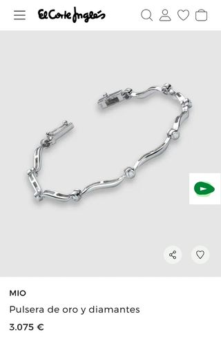 Pulsera de oro blanco de 18K ondulado y diamantes