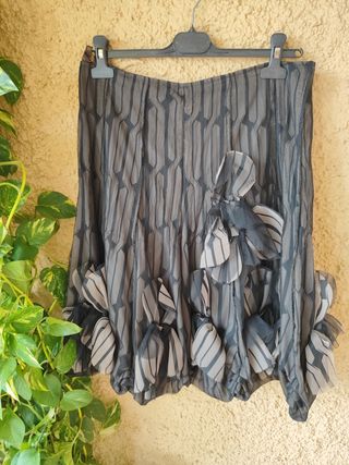 Falda Adolfo Domínguez fiesta gris