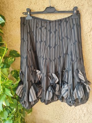 Falda Adolfo Domínguez fiesta gris