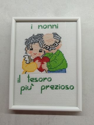 Quadretto punto croce per la festa dei nonni