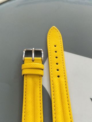 Correa de piel para reloj - Amarilla nueva.
