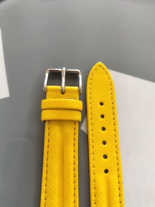Correa de piel para reloj - Amarilla nueva.