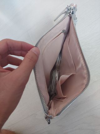 Bolso de mano plateado para fiesta