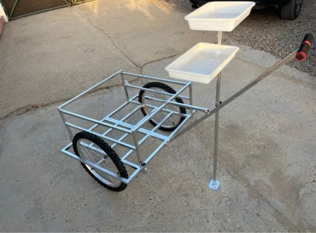 Carrello da pesca con 2 vassoi e 2 portaombrelli