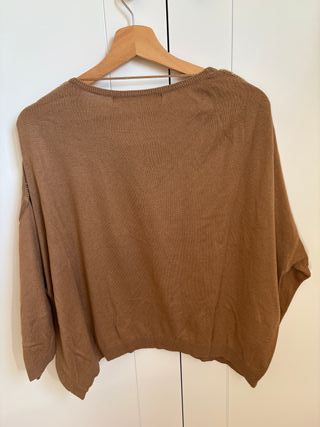 Jersey fino Zara marrón con abalorios Talla M