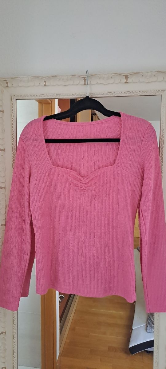 Camisa manga larga rosa fucsia