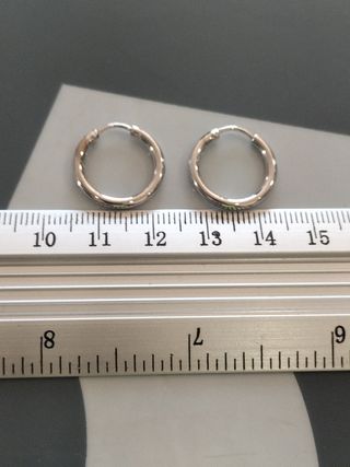 Pendientes Aro Oro Blanco Unisex Nuevos