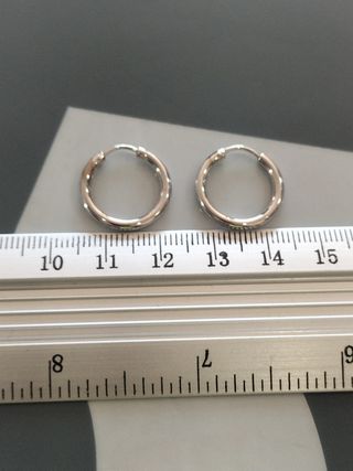 Pendientes Aro Oro Blanco Unisex Nuevos