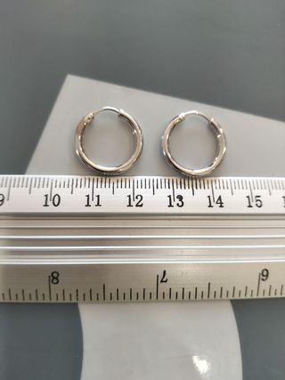 Pendientes Aro Oro Blanco Unisex Nuevos