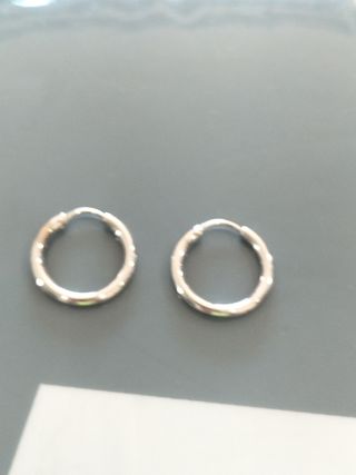 Pendientes Aro Oro Blanco Unisex Nuevos