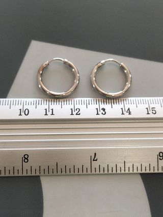Pendientes Aro Oro Blanco Unisex Nuevos