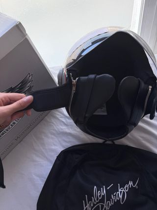 Casco Harley Davidson Negro con Rayas Naranja