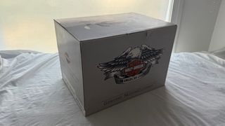 Casco Harley Davidson Negro con Rayas Naranja