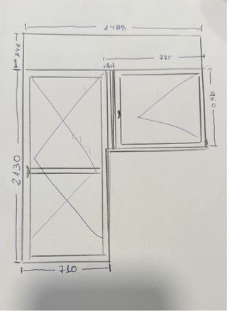 Bandera PVC Blanca Puerta Ventana Fijo